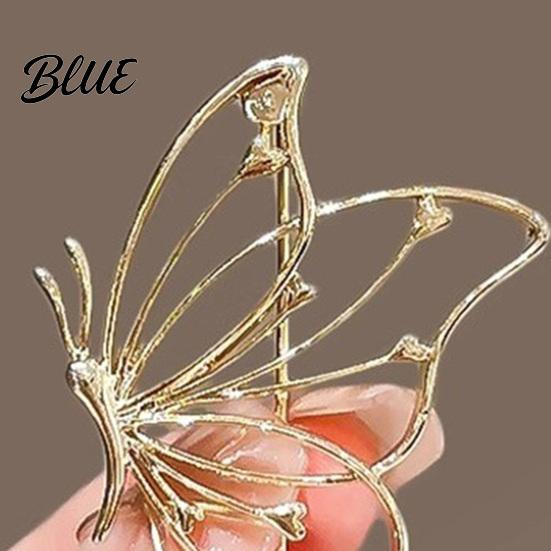 Butterfly Design Lapel Pin Women Brooch Smooth Polish Hollow Anti-wear