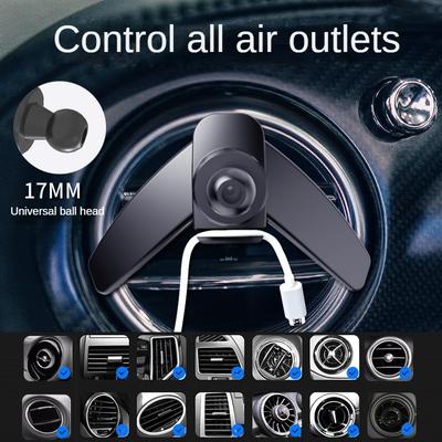 Round Air Outlet Clip Car Mobile Phone Bracket Telescopic Hook Accessories Air Outlet Bracket Mobile Phone Bracket