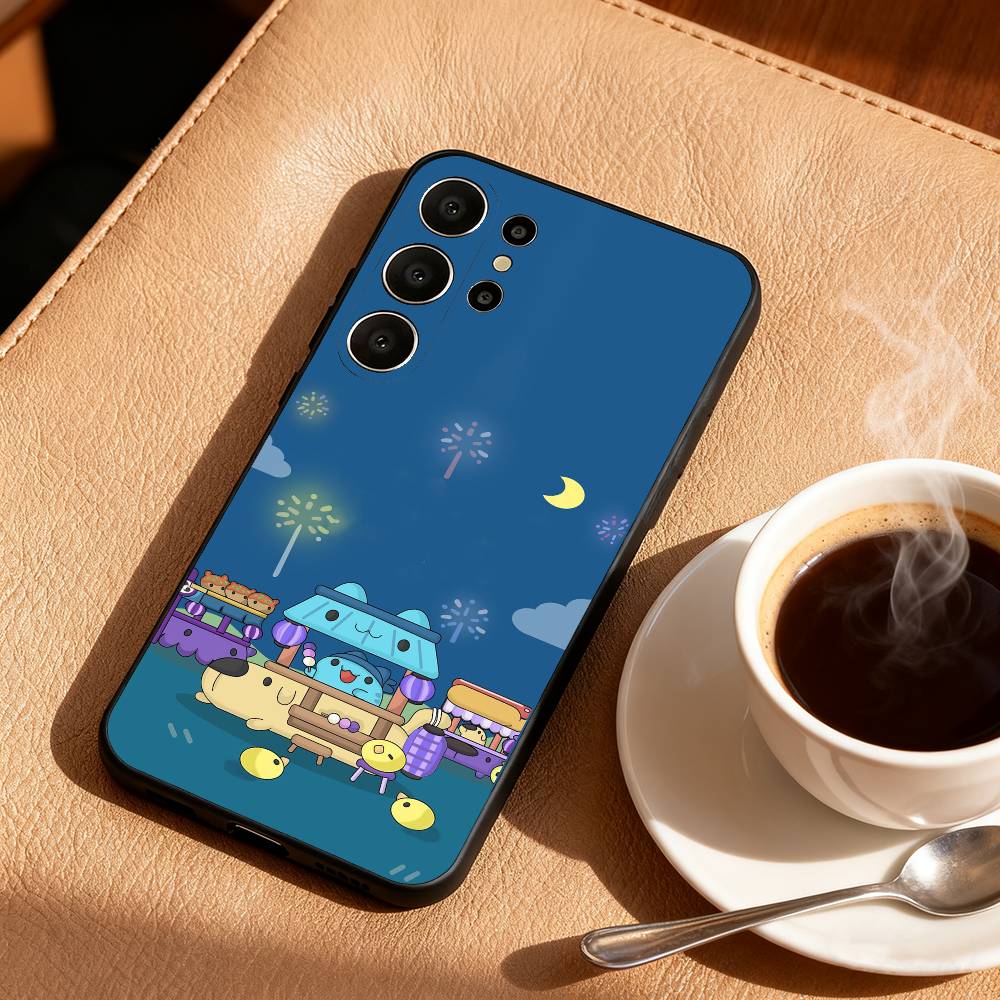Fluffy-Cat B-Bugcat C-Capoo Phone Case For Samsung S26,S25,S24,S21,S22,S23,S30,Ultra,S20,FE,Lite,10,9,Black Cover