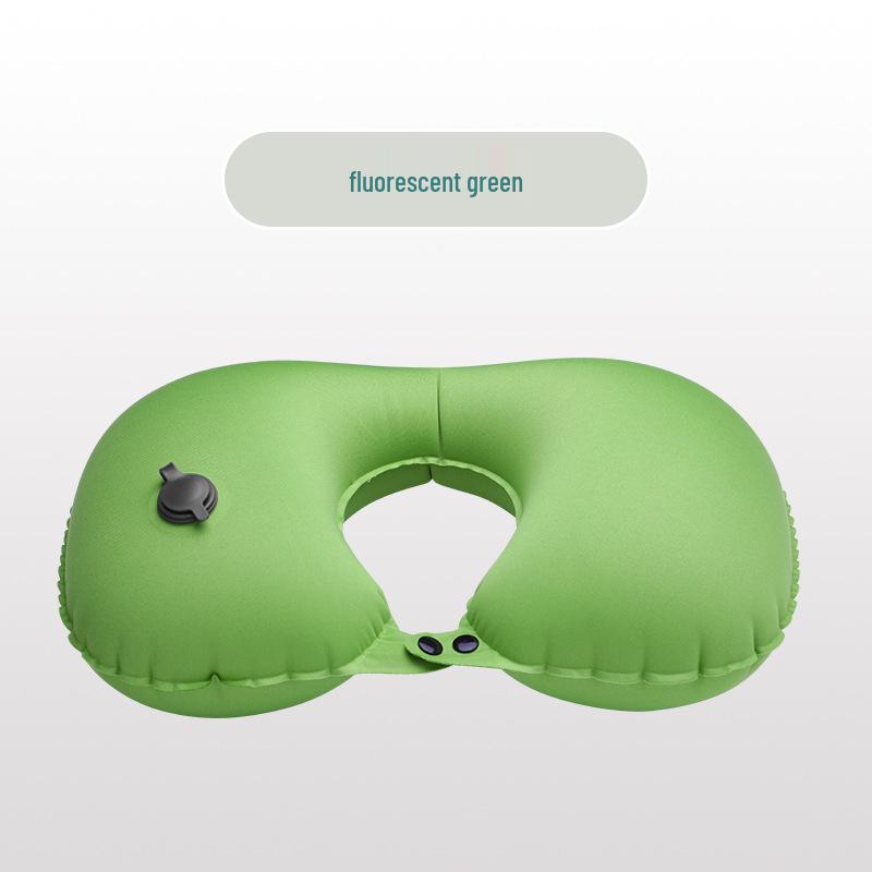 Press-Type Inflatable U-Shaped Neck Pillow for Travel and Office - Creative and Portable Neck Support Pillow