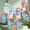 1PC Thames River London View Pattern 750ml Color Plastic Sports Water Bottle Leakproof Flip Straw Lid Suitable for Sports Office Home Use