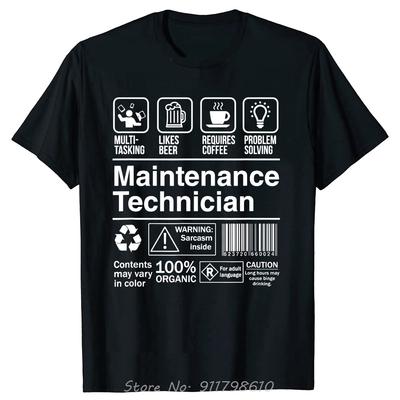 Funny Maintenance Worker Oversized T-shirt Mechanic Men's Clothing Harajuku Cotton Tshirt Slim Fit Eu Fashion Fitness T Shirt