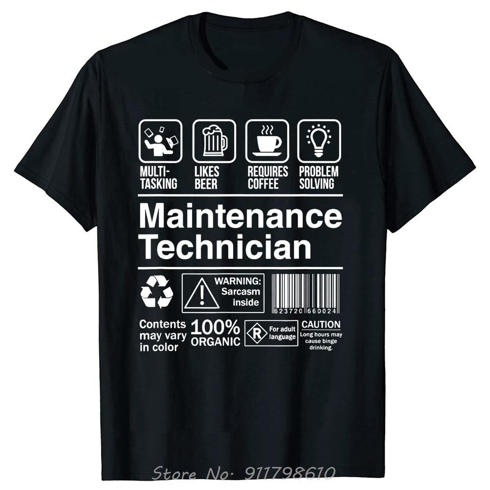 Funny Maintenance Worker Oversized T-shirt Mechanic Men's Clothing Harajuku Cotton Tshirt Slim Fit Eu Fashion Fitness T Shirt