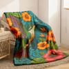 2026 New Arrivals Hummingbird And Hibiscus Floral Print Soft Flannel Blanket HD Digital Print All-Season Cozy Throw for Sofa Trave