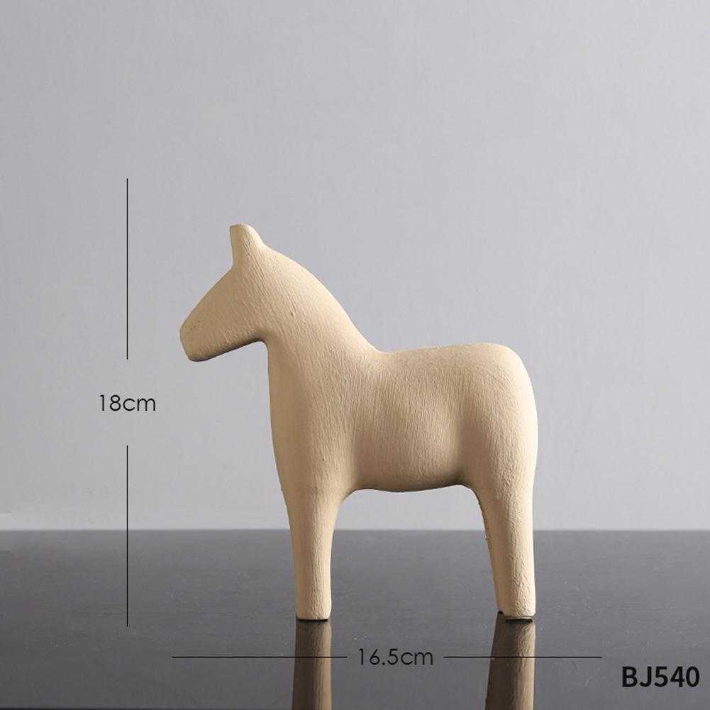 Wooden Horse Figurine Ornament Modern Minimalist Art Crafts For Living Room Bedroom Desktop Decoration