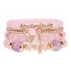 4Pcs/set Bohemian Stackable Bead Bracelets For Women Multilayered Bracelet Pendant Charm Stretch Bangles
