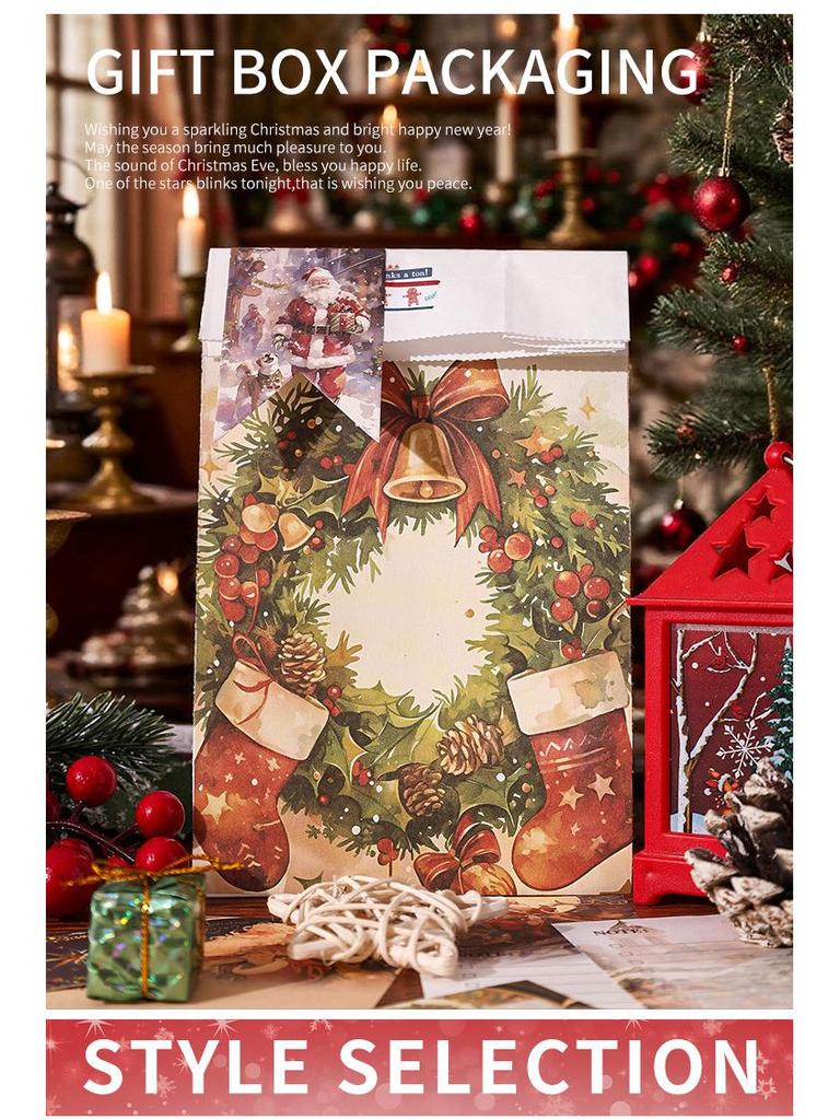 Neon Christmas Gift Box: Holiday Atmosphere Journal Sticker Set