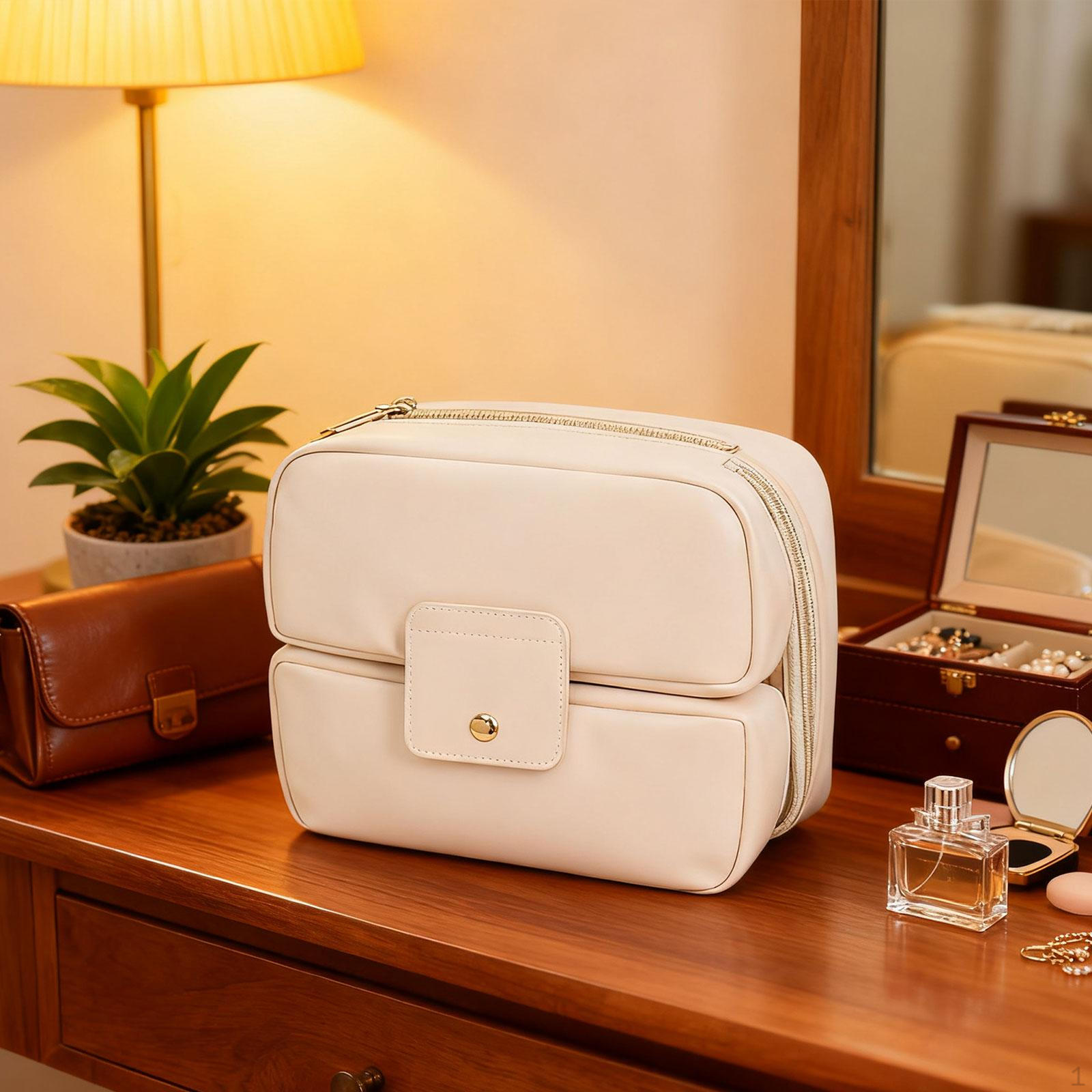 

Cosmetic Bag with Zipper, Versatile, Lightweight And Portable – The Toiletry for Beauty Fans бежевый