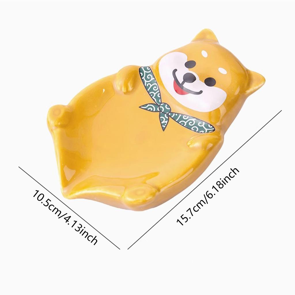 Home Ceramic Soap Dish Creative Cartoon Household Drain Soap Dish Bathroom Soap Storage Rack