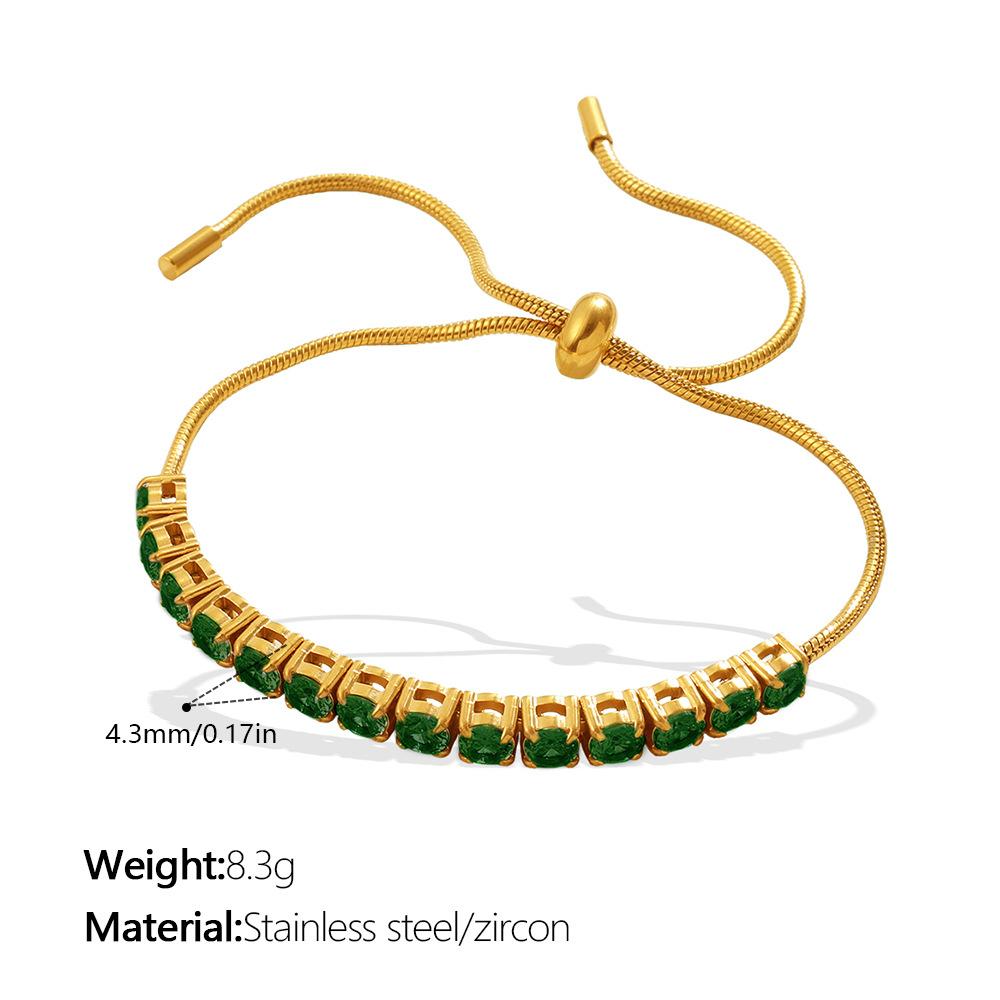 Stacked versatile gold drawstring bracelet exquisite shining adjustable diamond-encrusted jewelry