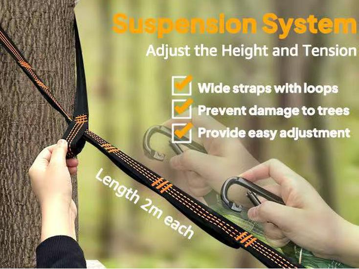Portable Anti-Mosquito Camping Hammock with Automatic Quick-Opening