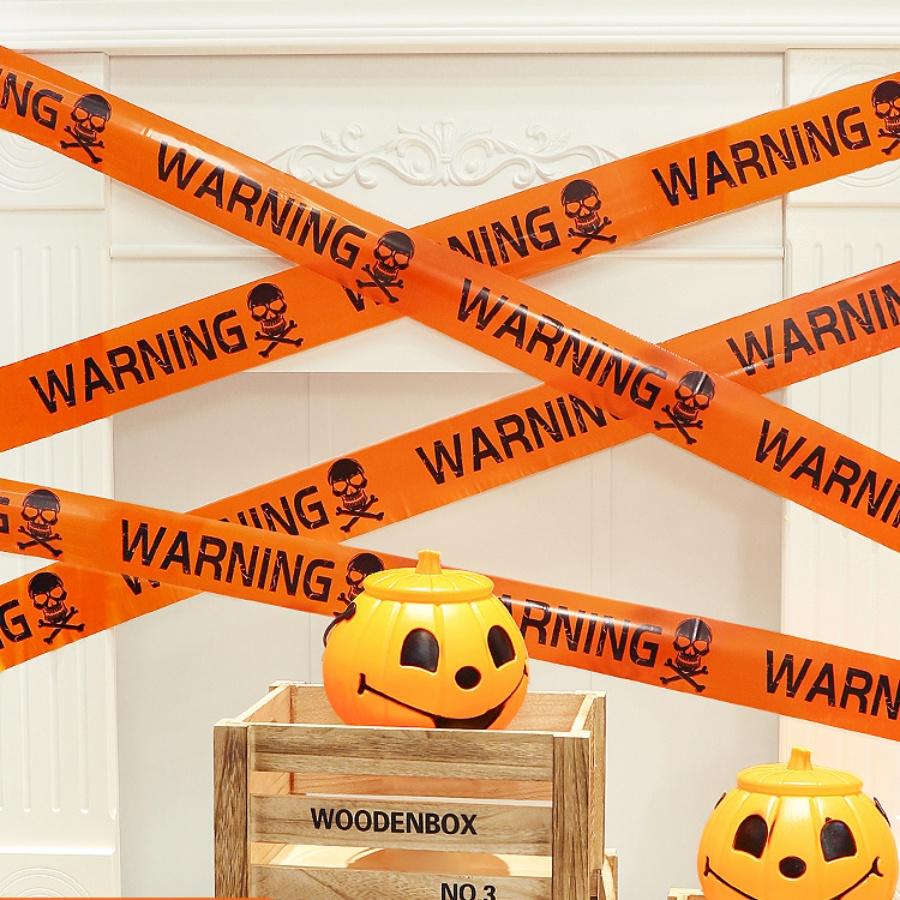 1pcs Halloween Warning Strip Plastic Isolation Belt Party Haunted House Decoration European and American Horror Atmosphere Warning Line