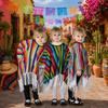Lightweight Mexican Poncho Tassel Trim Performance Costume Cape Ethnic Style Cloak  Mexican Fiesta
