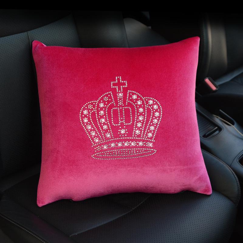 Diamond Car Headrest Pillow and Waist Cushion Set with Neck Pillow - Car Interior Comfort Kit