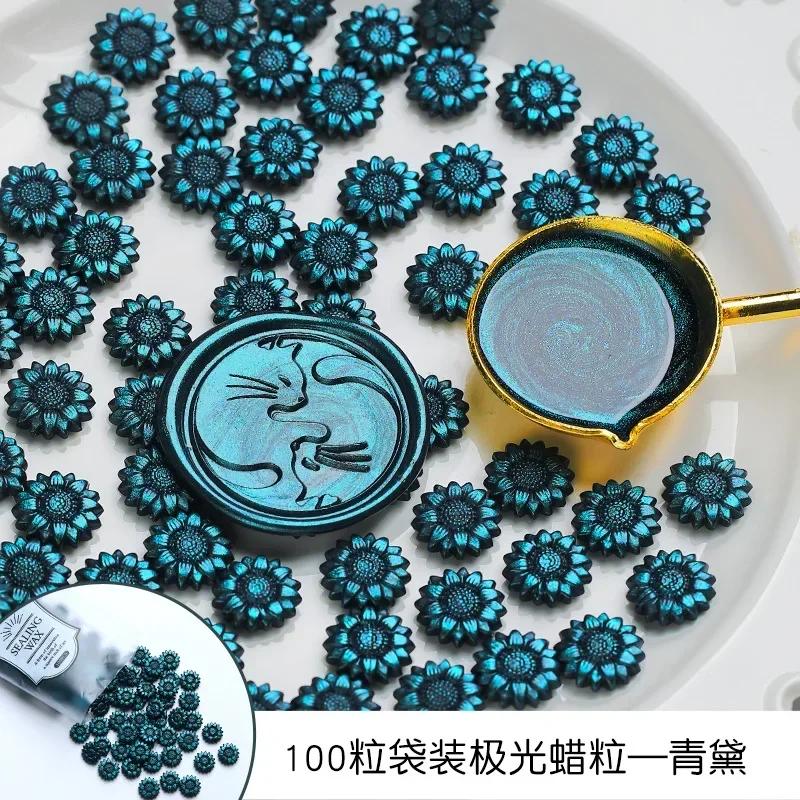 New 500g Aurora Sealing Wax Particles Sunflower Colorful Wax Material DIY Hand Account Invitation Greeting Card Making