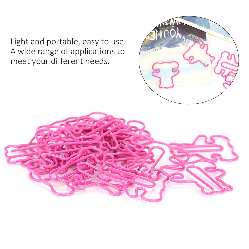 20PCS   Plastic Coated Wire Paperclip Bear Shape Bookmark Clip File Notebook Holder