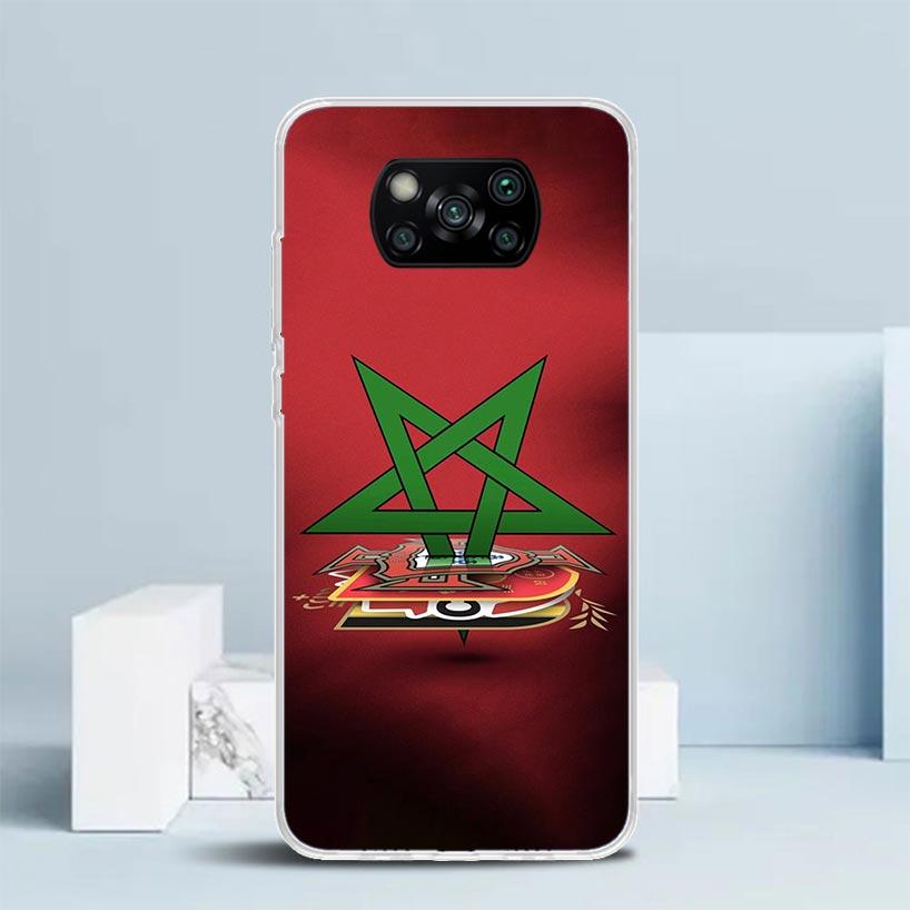 Morocco Flag Phone Case For Xiaomi Poco F7 Ultra X5 X6 X7 Pro M7 Redmi 15C 15 13C 13 12C 12 10C 10 10A 9 9C 9A 9T Cover Poco X7