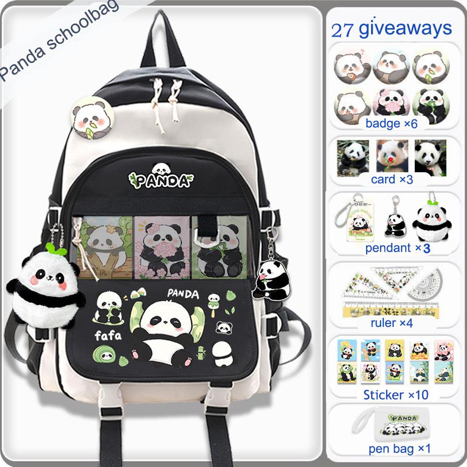 Student Backpack with A Panda Print