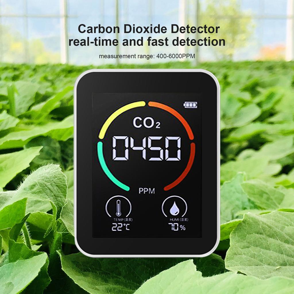 CO2 Luchtdetector Kooldioxidedetector Landbouwproductie Kas CO2 Monitor Wit