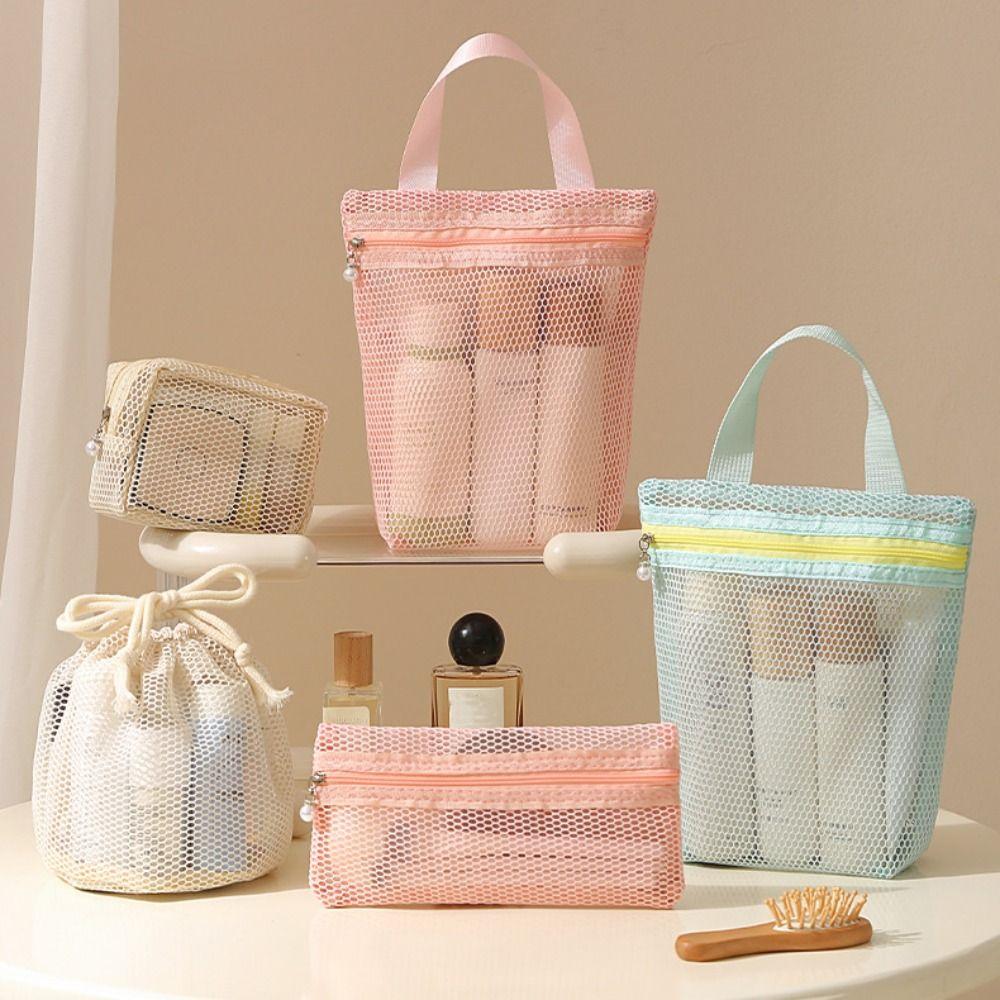 Portable Mesh Makeup Bag Gauze Toiletry Bag Portable Travel Storage Bag Business
