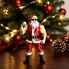 Novelty Santa Claus Statue Muscular Figurine Funny Hilarious Resin Strong Statue Durable Sculpture Christmas Collectible Desktop Ornament