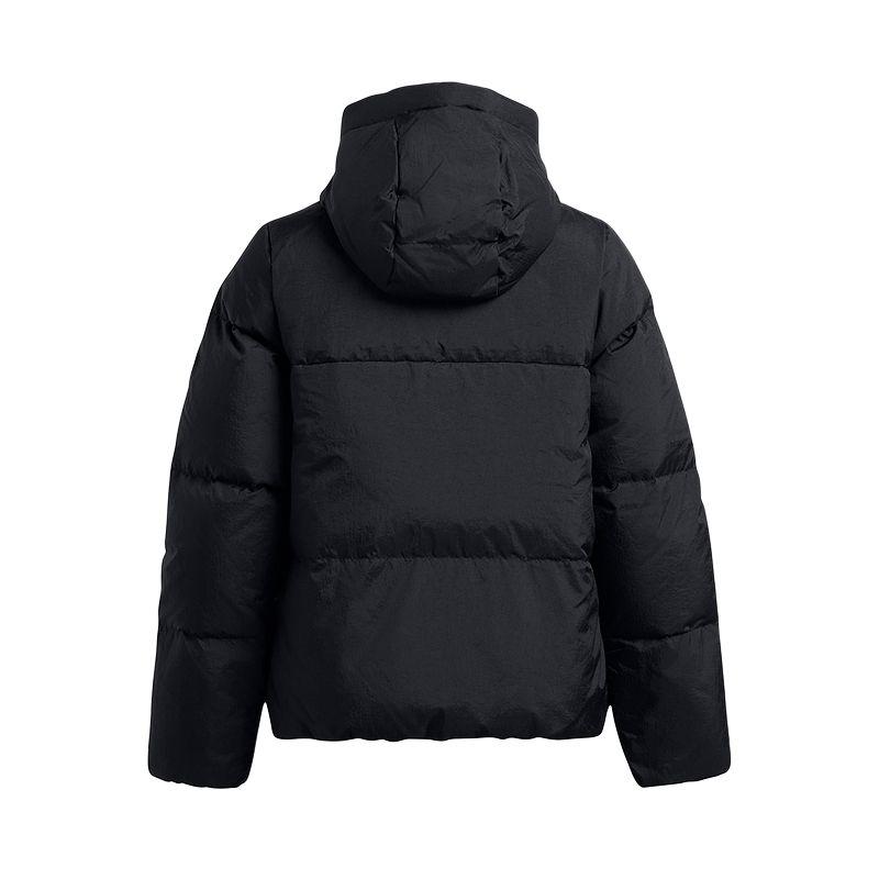 Under Armour Solid Color Hooded Zipper Long Sleeve Down Jacket Women outerwear Black 1384645-001
