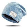 Unisex Cotton Beanie Hat Winter Warmth Soft Knit Slouchy Cap With Letter Print