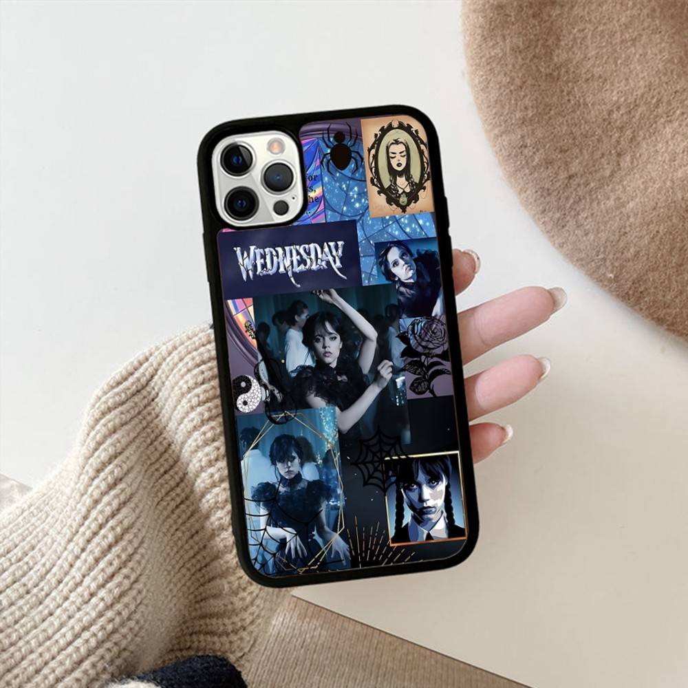 

American W-WednesdayS Movie TV A-Addams PC+TPU Protective Phone Case For IPhone 17 16 Pro Max 15 Plus 14 13 12 11 Cover iPhone 15pro max