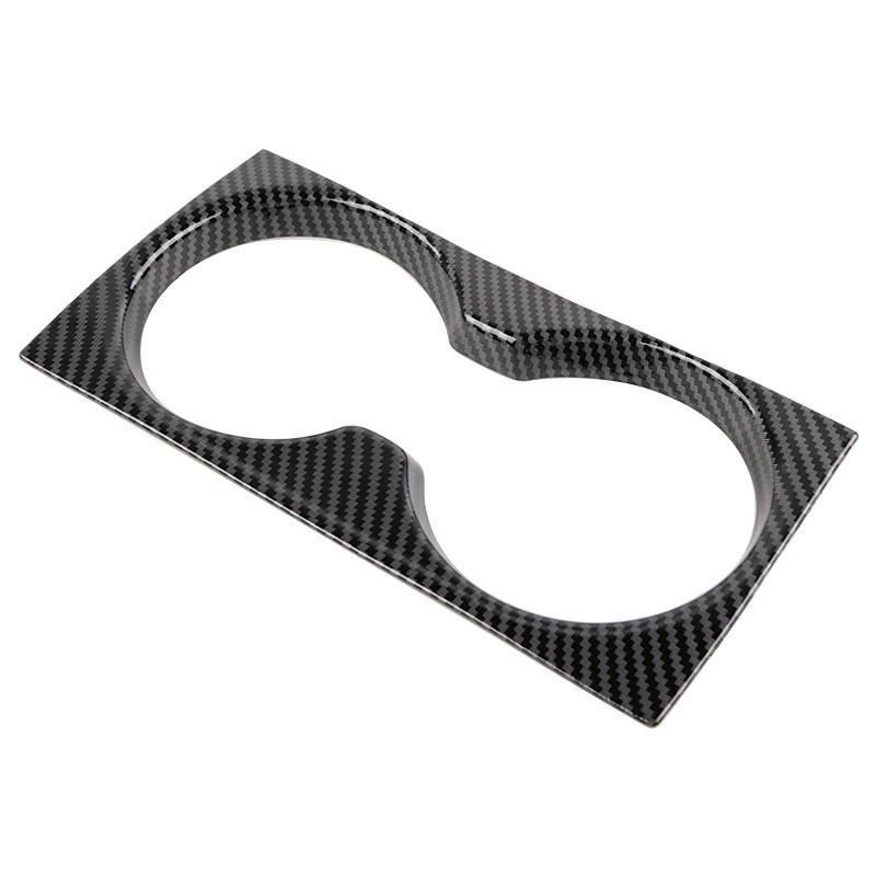 For Mazda 3 Axela  Car Central Console Water Cup Cover Sticker Trim    ABS Plastic Carbon Fiber Style