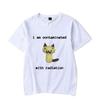 I Am Contaminated with Radiation Funny Cat Meme T-shirt Short Sleeve Men Women Vintage T Shirt Male O-Neck T Shirts