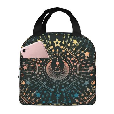 Tarot Moon Butterfly Mag Magic Astrology Magical Moon Star Lunch Bag Portable Thermal Oxford Tote Bag for Work School Travel
