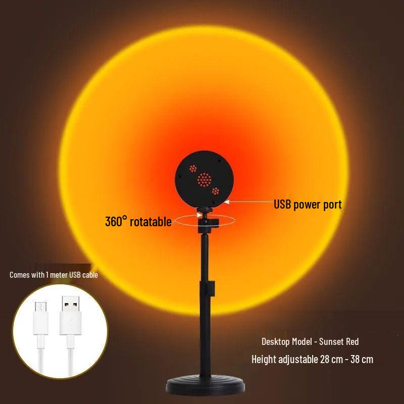 Seven-Color Remote Controlled Sunset Atmosphere Projector Lamp