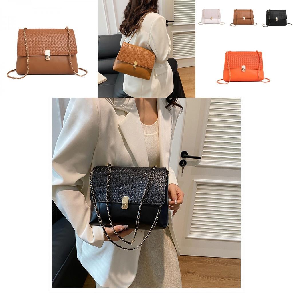 Elegant Pu Leather Medium Sized Woven Square Handbag For Women With Daily Casual Style