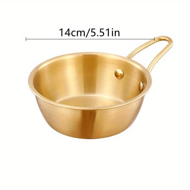 New Small Round Bowl With Handle Thickened Korean Rice Wine Bowl Restaurants Circular Barbecue Seasoning Stainless Steel Bowl