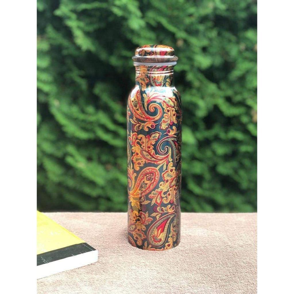 Copper Water Bottle, 1000ML, Set of 1, Green