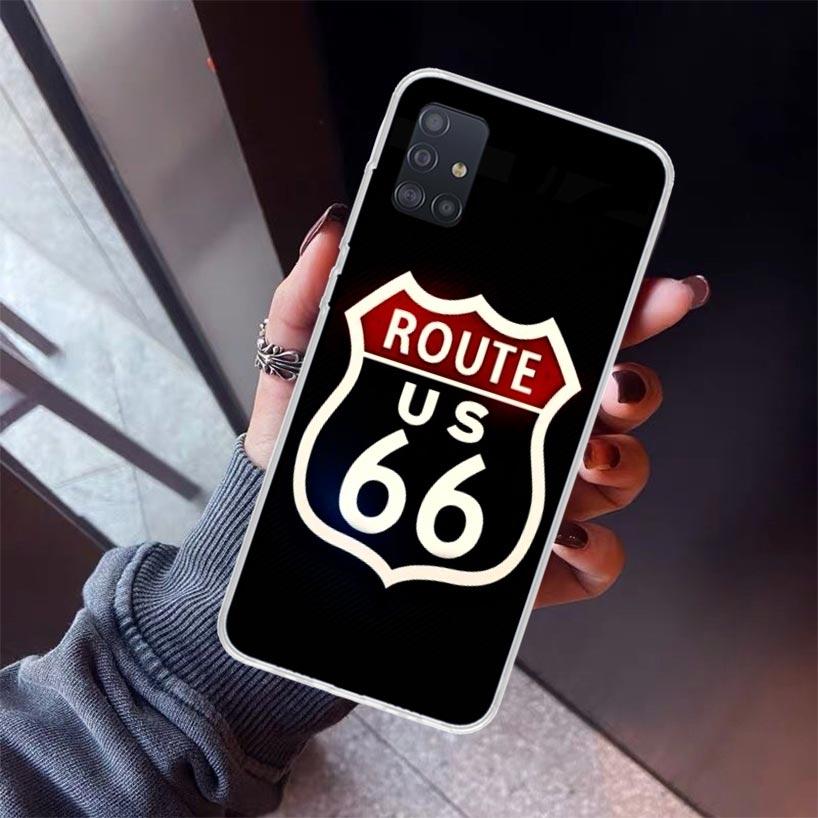 

America Route 66 Phone Case For Samsung Galaxy A52 A51 A50S A32 A22 A12 A02S A72 A71 A31 A70 A30S Note 20 Ultra 10 Plus S10 Gala Samsung S10 Plus