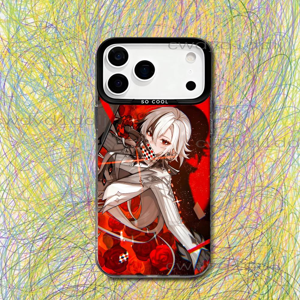 

Arlecchino G-Genshin Impact Phone Case For iPhone 17,16,15,14,13,12,X,8,Pro,Max,Plus,SE4,Air,Mini HD Black IMD Matte iPhone12mini