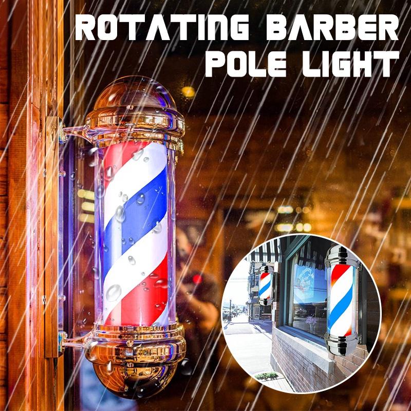 110V/220V Barber Shop Pole Lighting Stripe Rotating Light Stripes Sign Hair Wall Hanging LED Downlights