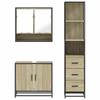 3 Piece Bathroom Furniture Set in Sonoma Oak Particleboard