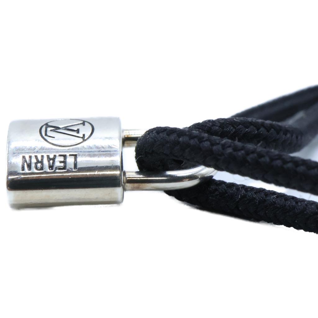 LOUIS VUITTON Q05942 Ag925 Padlock Charm Silver Lockit Learn Bracelet Silver / BlackUsed