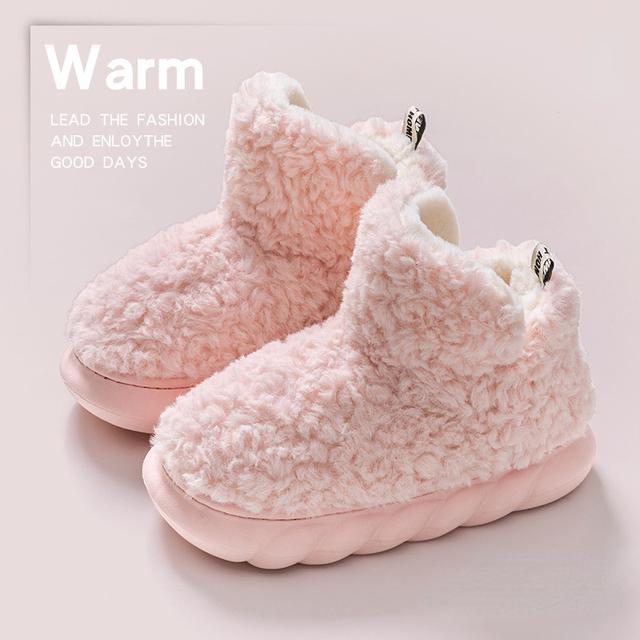 Women Men Home Slippers Warm Winter Furry Soft Plush Non Slip Bedroom Slides Indoor Ankle Boots Comfortable