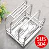 304 Stainless Steel Kitchen Cutting Board and Knife Rack with Pot Lid and Vegetable Block Storage