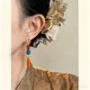 Artistic Retro Red Agate Water Drop Earrings - Chinese Ethnic Style for Women