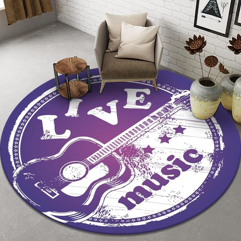 Football Carpet Round Living Room Area Rug Home Decor Retro Record Bedroom Rug Boys Room Mat Kids Play Mat Anti-Slip Doormat