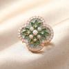 Women Brooch Imitation Pearls Enamel Glaze Flower Shape Shawl Pin Lapel Neckline Clip Anti-Exposure Buckle