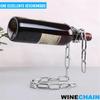 WINECHAIN Flaschenhalter Weinständer Flaschenständer Kette Metall Wein Silber