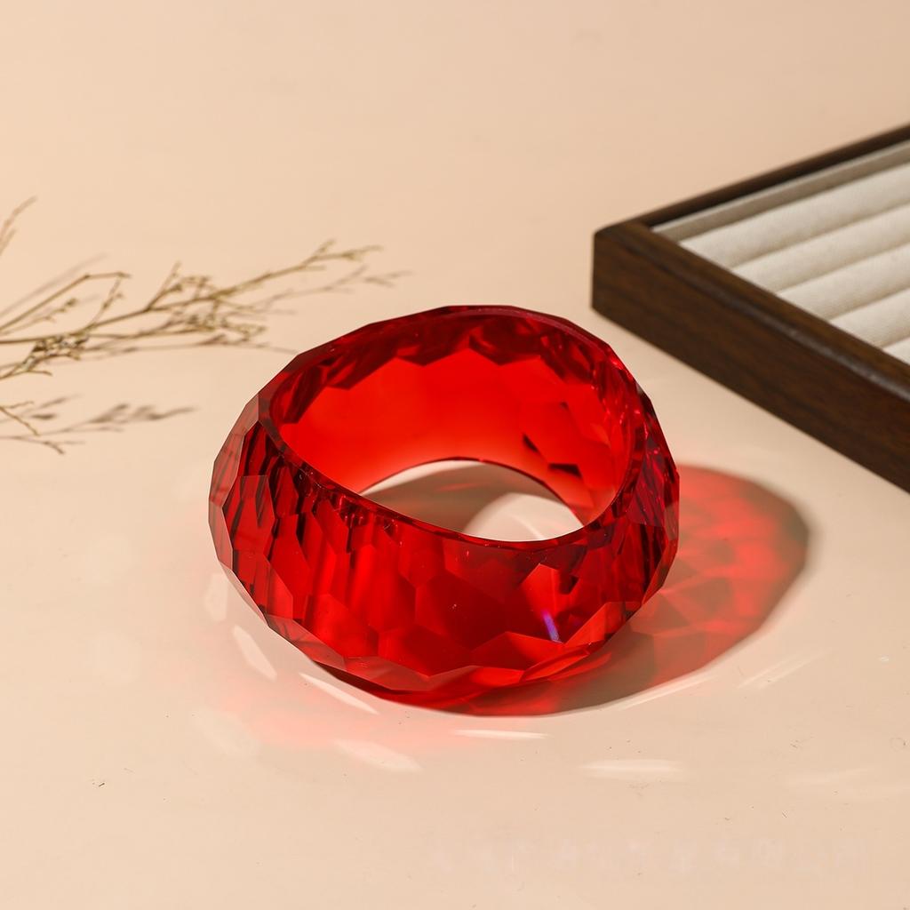 Asymmetric Cutting Geometry Transparent Colorful Resin Acrylic Bangles For Women Bangle Bracelets Charm Thick Simple Jewelry