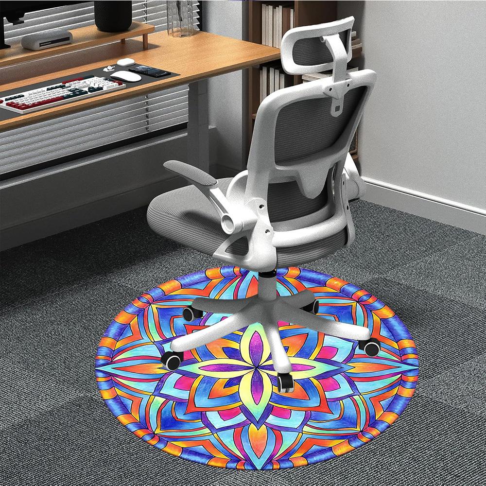 

1pc Mandala Chair Carpet for Office, Soft Flannel Throw Mat, Perfect for Office, Holiday Party Decoration Choice yy260320066 80cm by 80cm