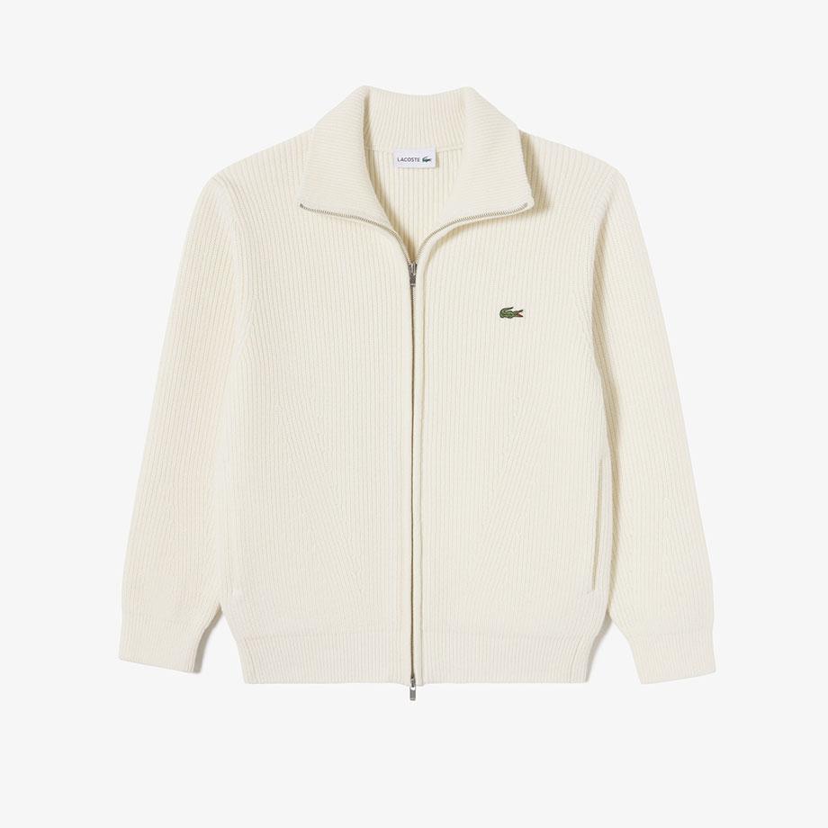 Lacoste Men's Ribbed Knit Full-Zip Cardigan AH155E-55N70V