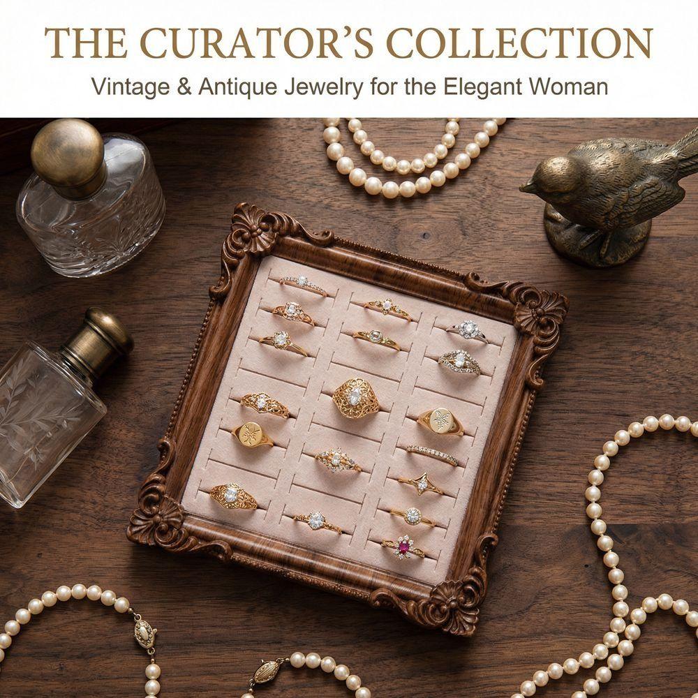 Square Vintage Jewelry Display Rack European-style Earrings Showcase  Table Display